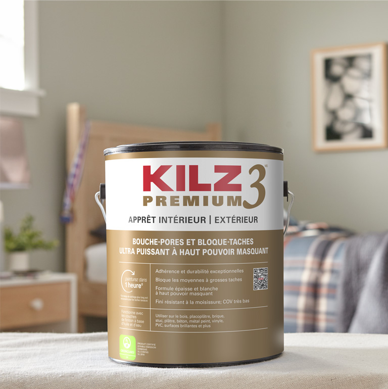 KILZ 2 Can of primer in a bedroom